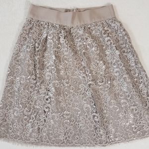 J. Crew Shiny Lace Skirt